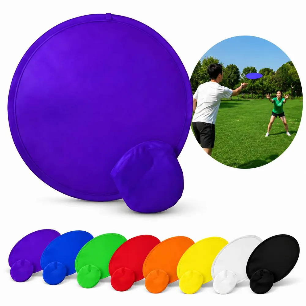 Foldable Nylon Flying Disc Fan with Carry Pouch 2