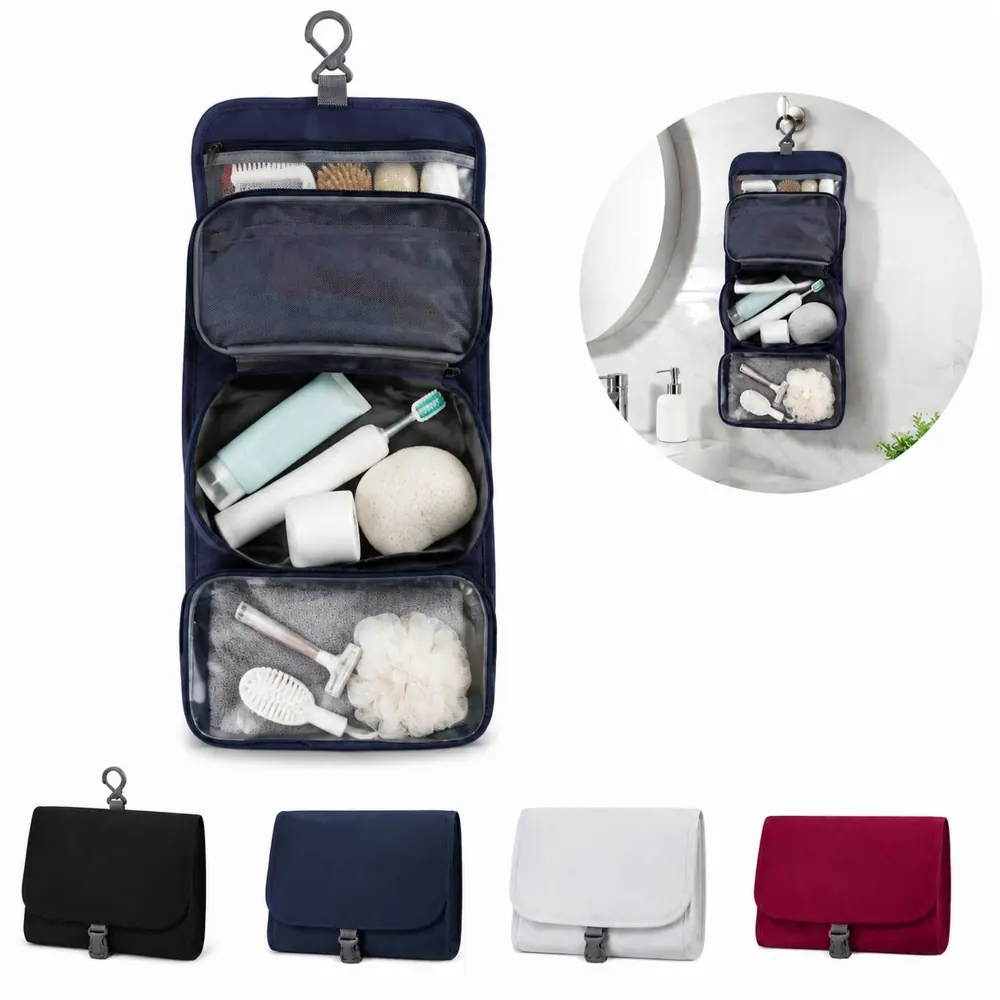 Hanging Toiletry Bag with Wet-Dry Separation, Transparent 2