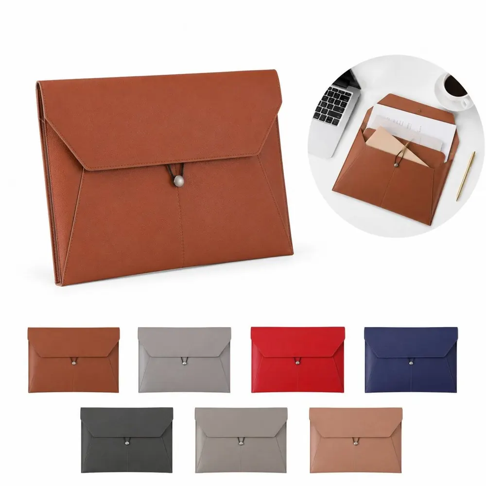 Waterproof PU Leather A4 Document Holder with 3 Secure 2