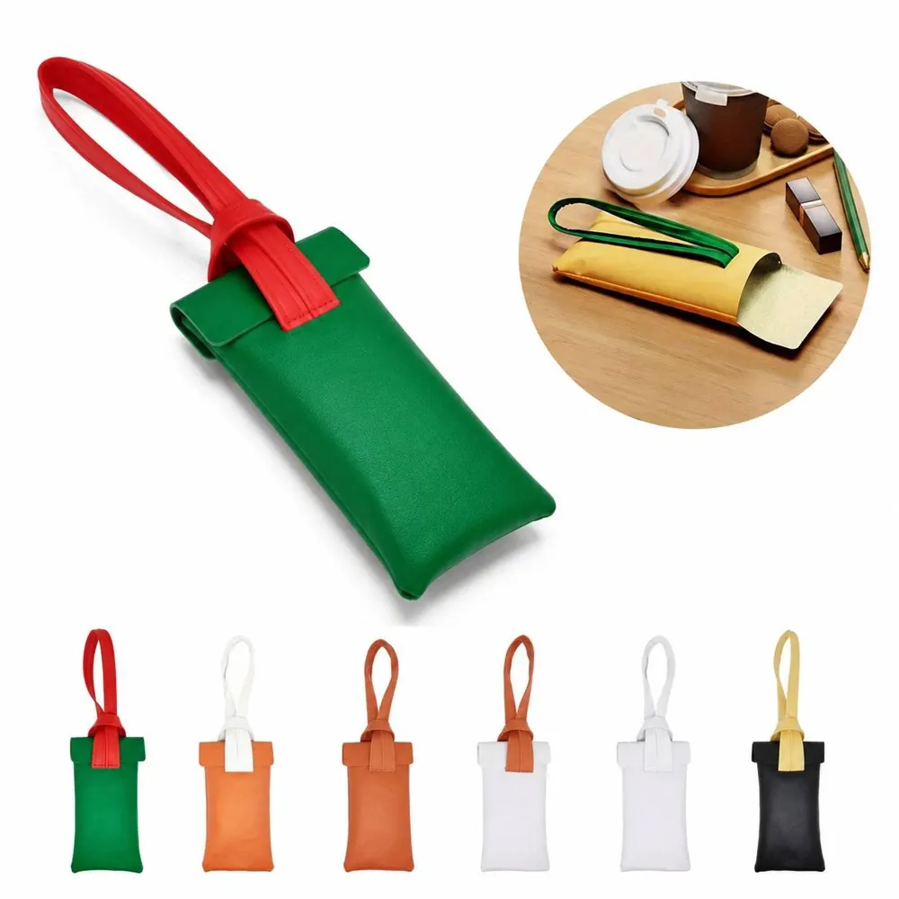 PU Leather Drawstring Sunglasses Pouch with Soft Lining 2