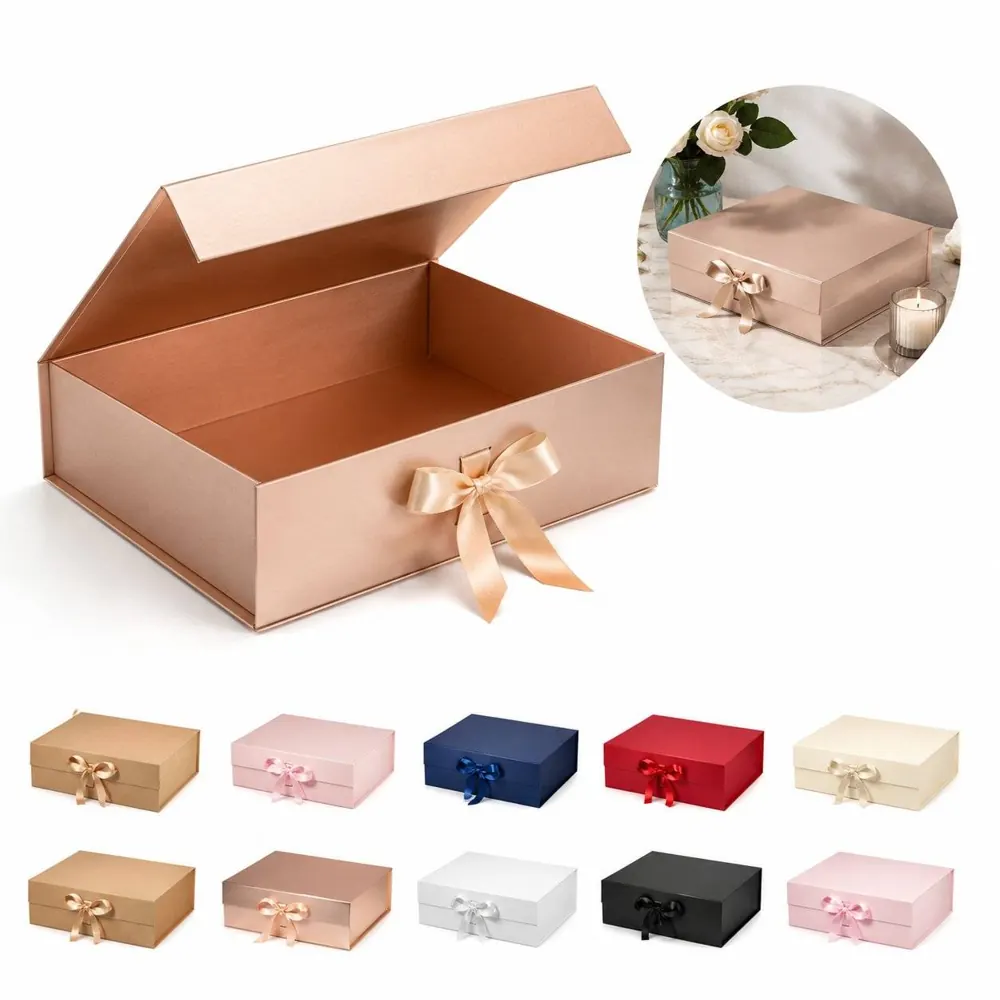 Magnetic Collapsible Gift Box, A4 Square, 13x13x3.13 Inches 2