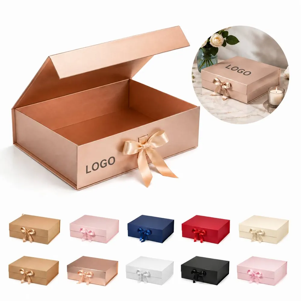 Magnetic Collapsible Gift Box, A4 Square, 13x13x3.13 Inches