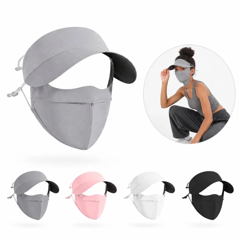 UV Protection Ice Silk Face Shield Hat with Brim for Outdoor 2