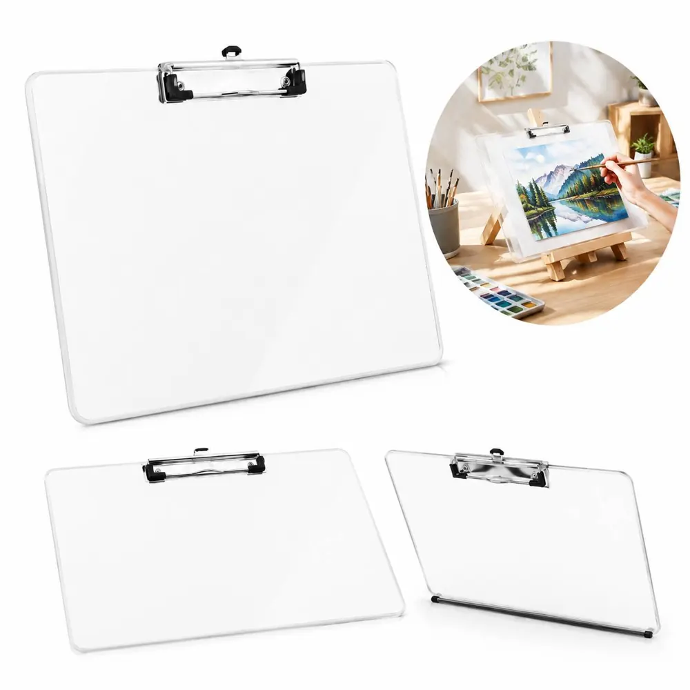 Clear PVC Clipboard, Horizontal Letter Size, Transparent 2