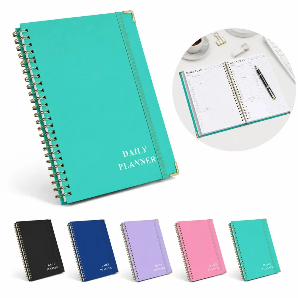 Undated A5 Lined Coil Planner Notebook for Daily 2