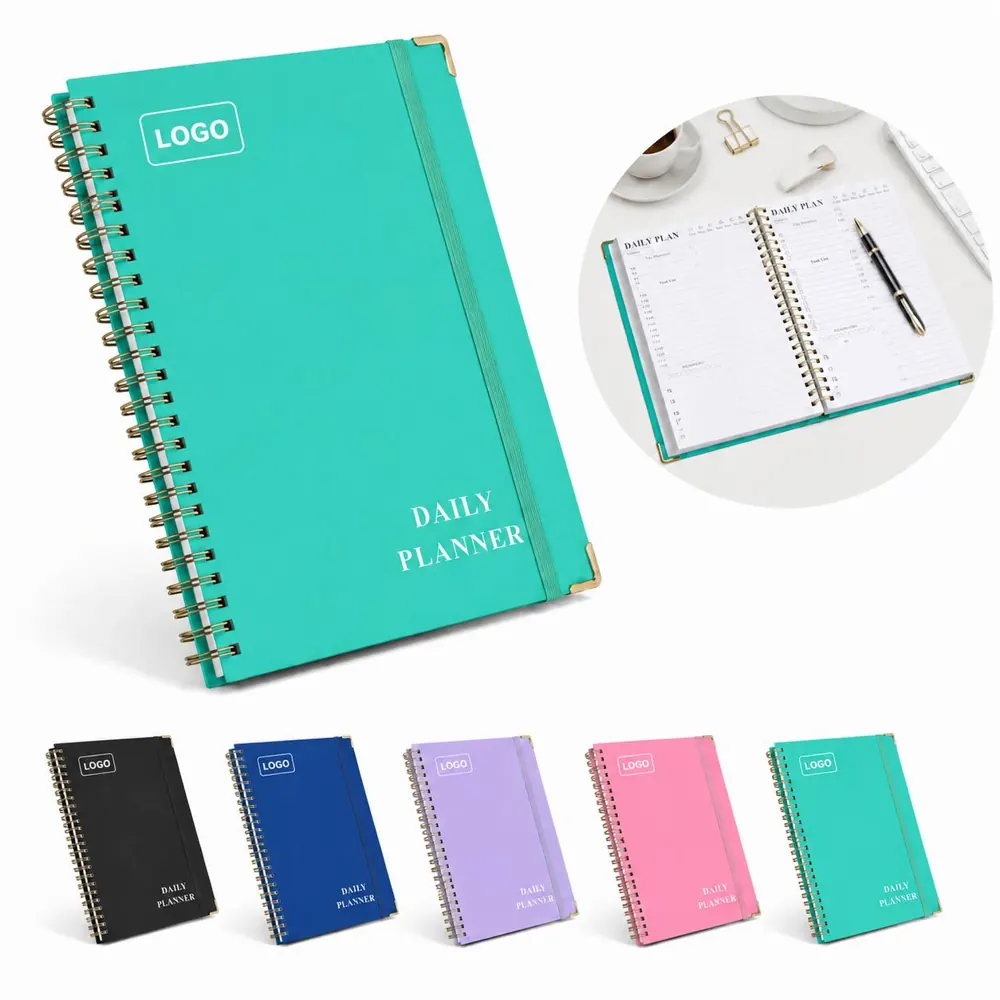 Undated A5 Lined Coil Planner Notebook for Daily
