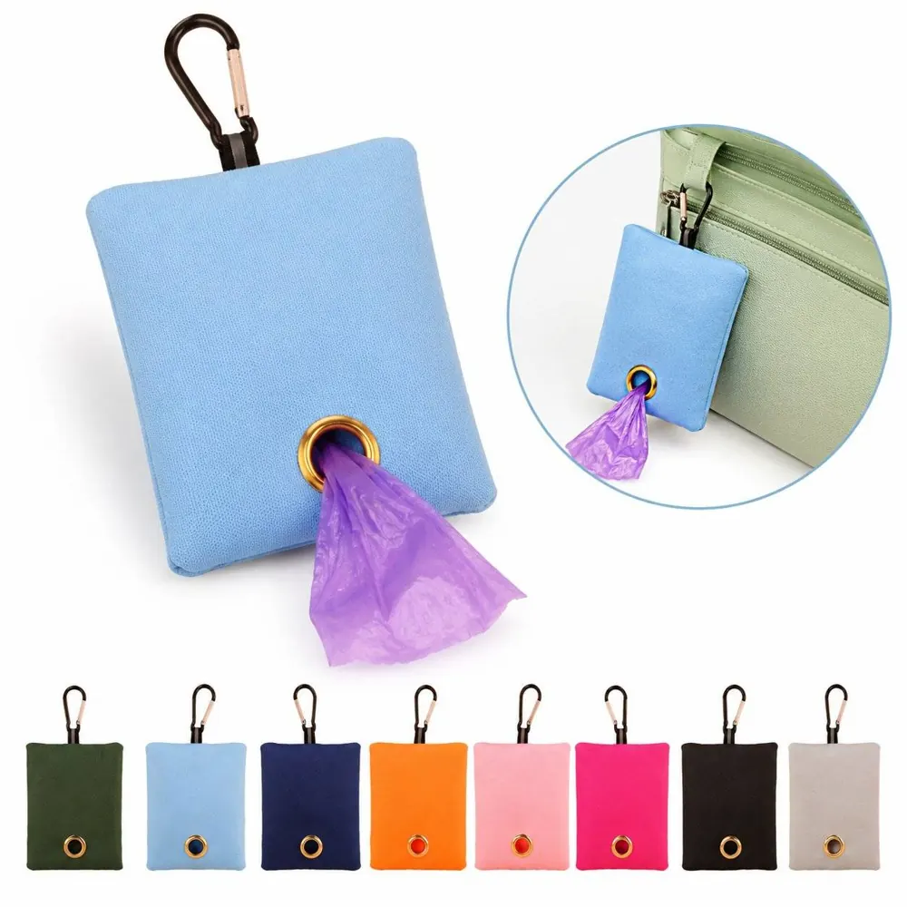 Canvas Pet Waste Bag Dispenser with Carabiner Clip 2