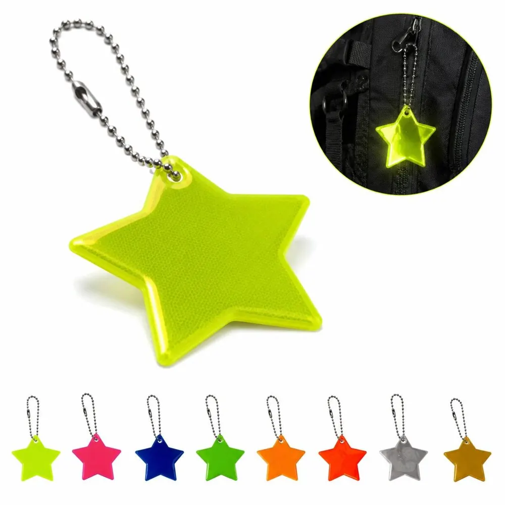 Reflective Star PVC Keychain for Night Safety, High 2