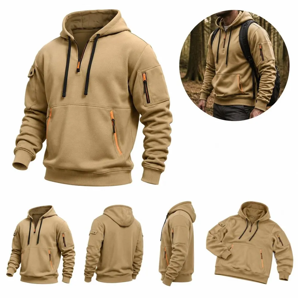 Men's Fleece Zip Hoodie with Adjustable Hood 2