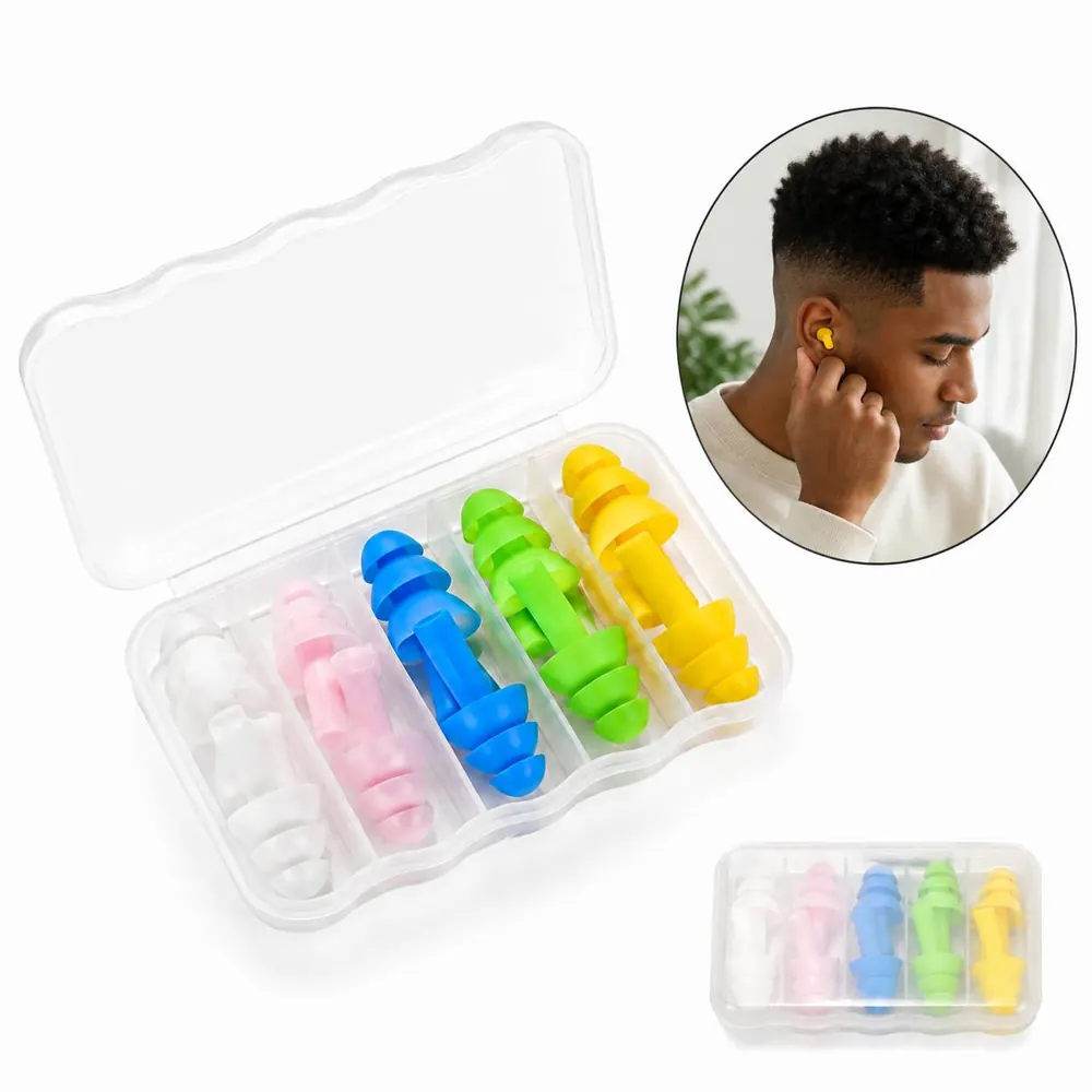 Waterproof Silicone Earplugs Noise Reduction with Storage 2
