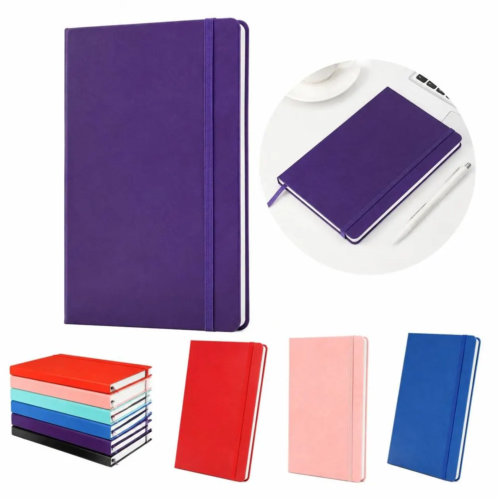 PU Leather A5 Notebook with Elastic Closure for Business 2
