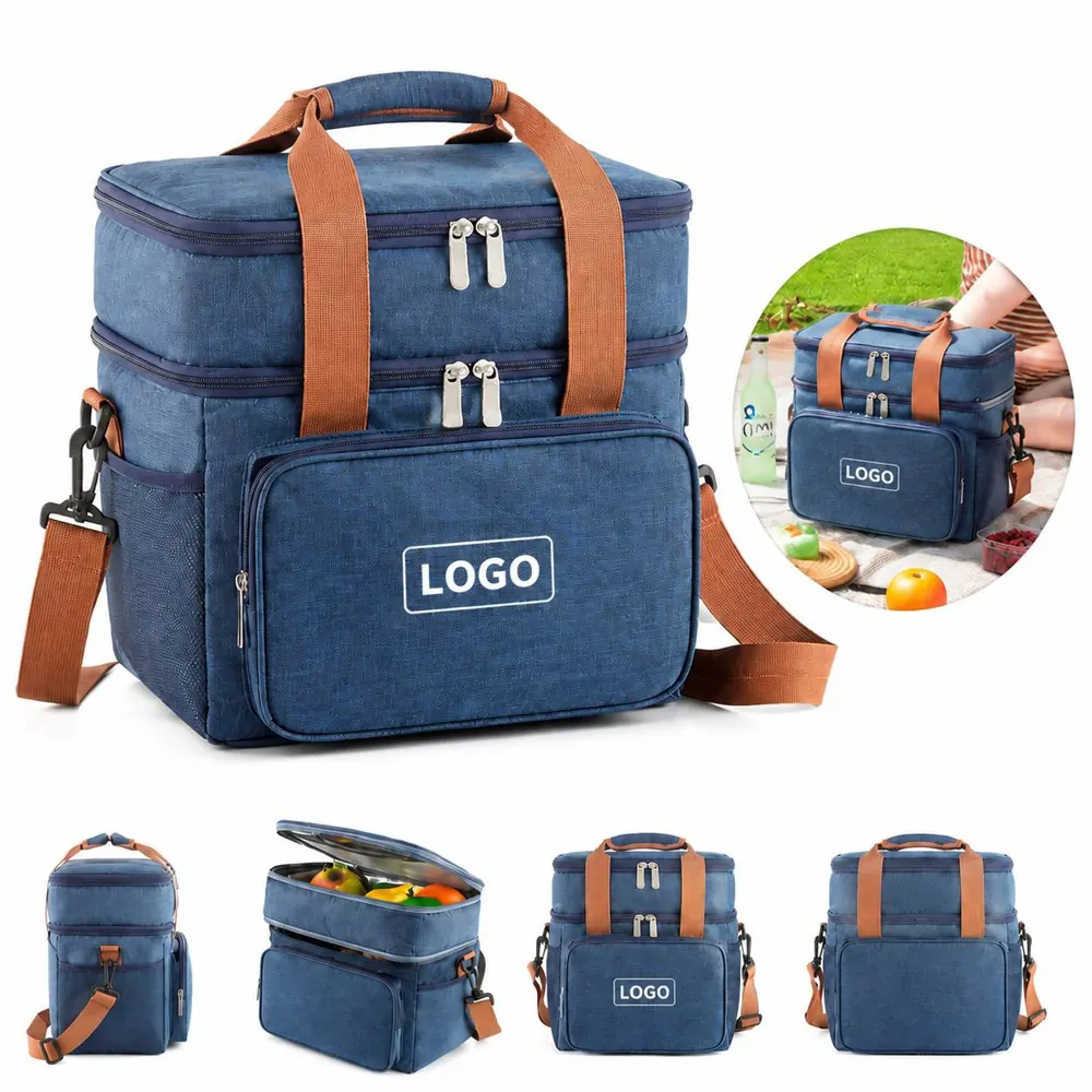 Insulated Cooler Bag with Two Compartments, Water-Resistant