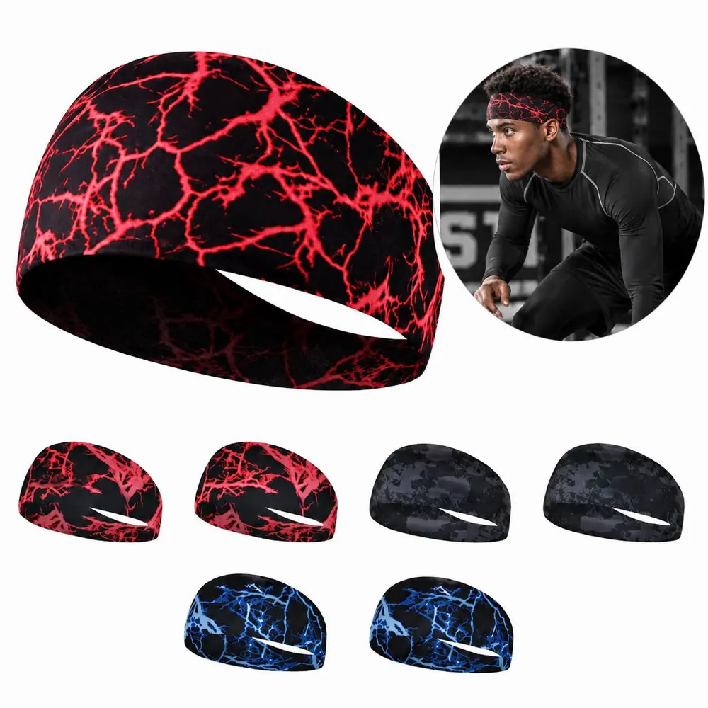 Men's Elastic Sweatband Moisture-Wicking Sports Headband 2