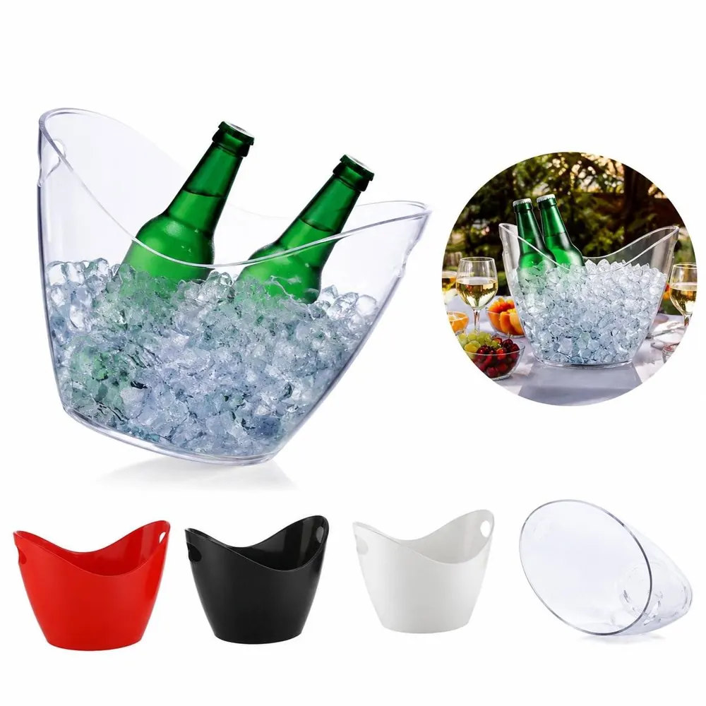 Clear 4L Acrylic Ice Bucket for 2 Bottles, Party Drink 2