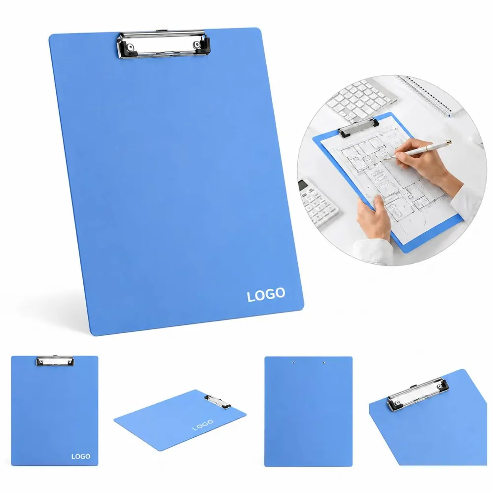 Glossy PP Horizontal A4 Clipboard with Secure Metal Clip