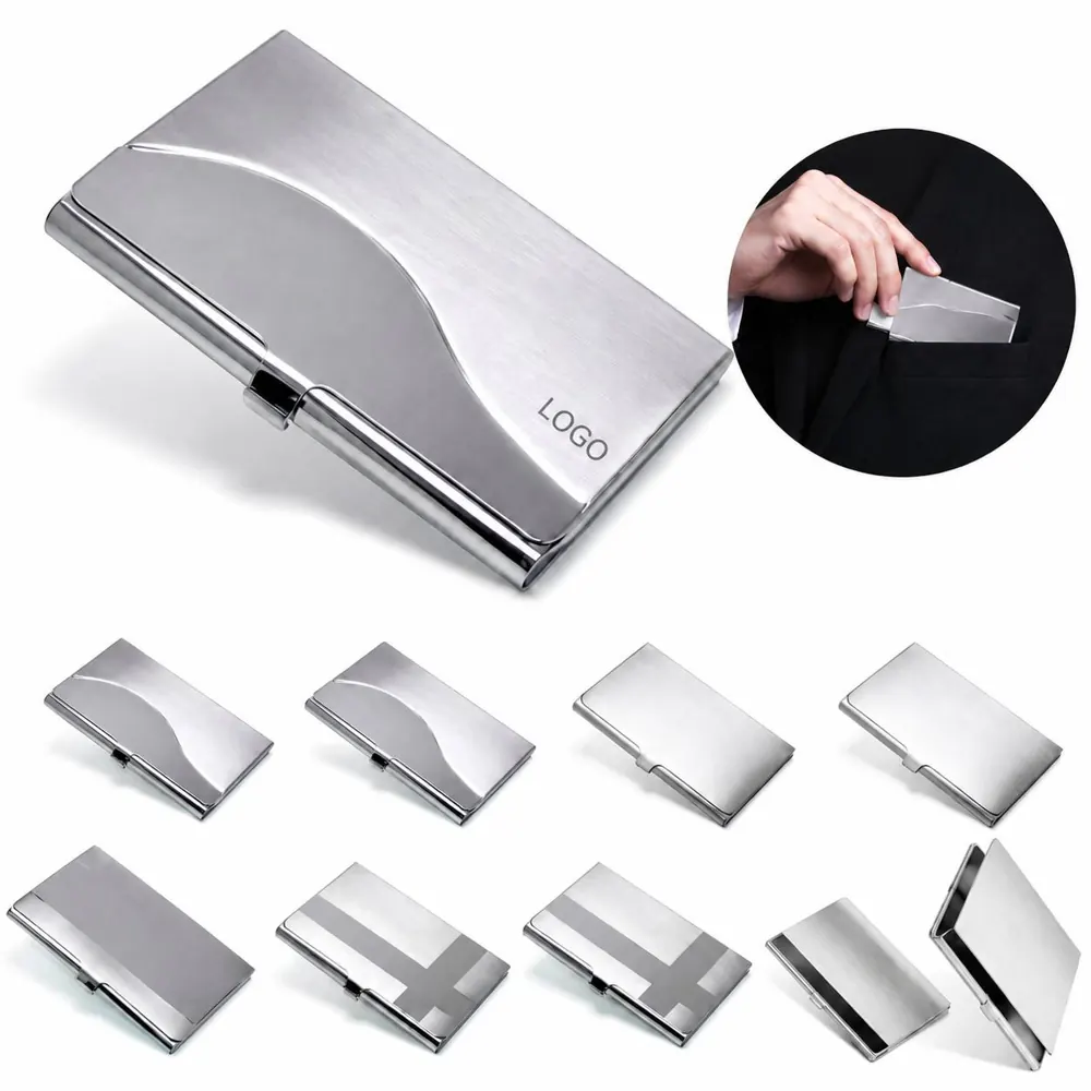 Slim Stainless Steel Card Holder, Scratch-Resistant