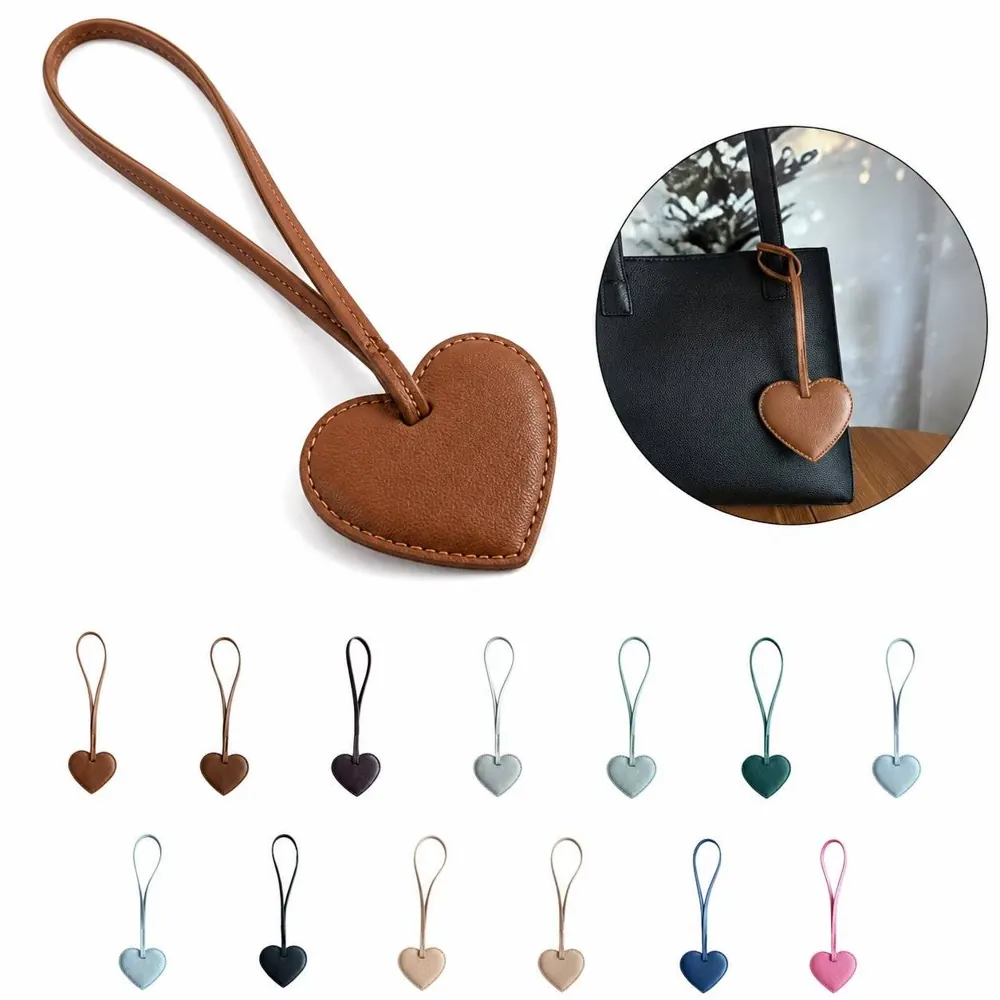 Custom Heart Shaped Bag Charm Pendant with Hanging Strap 2