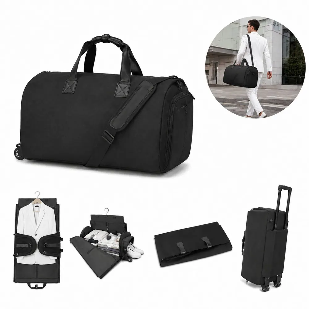 3-in-1 Rolling Garment Bag for Travel, Wrinkle-Free Suit 2