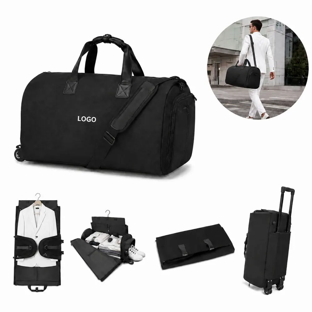 3-in-1 Rolling Garment Bag for Travel, Wrinkle-Free Suit