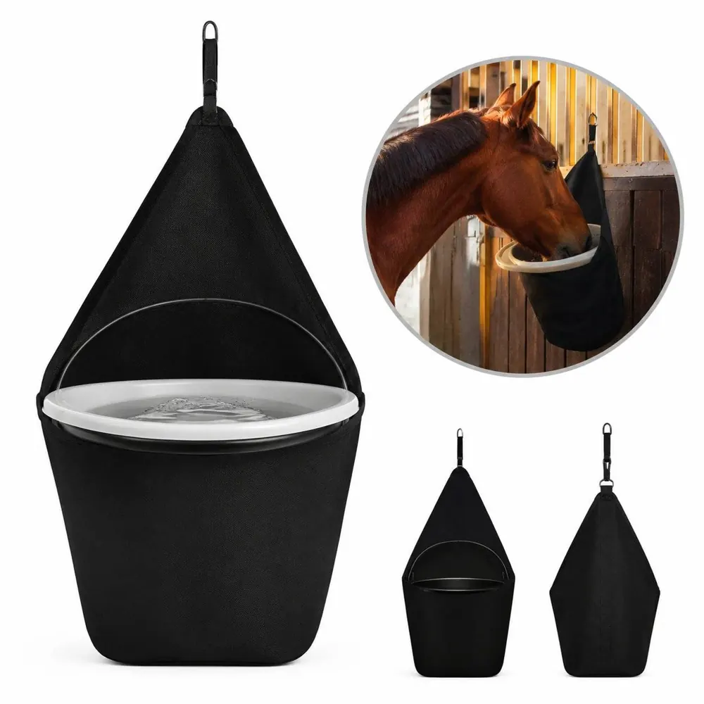 Hanging Water Bucket Bag for Horse Stables with Adjustable 2