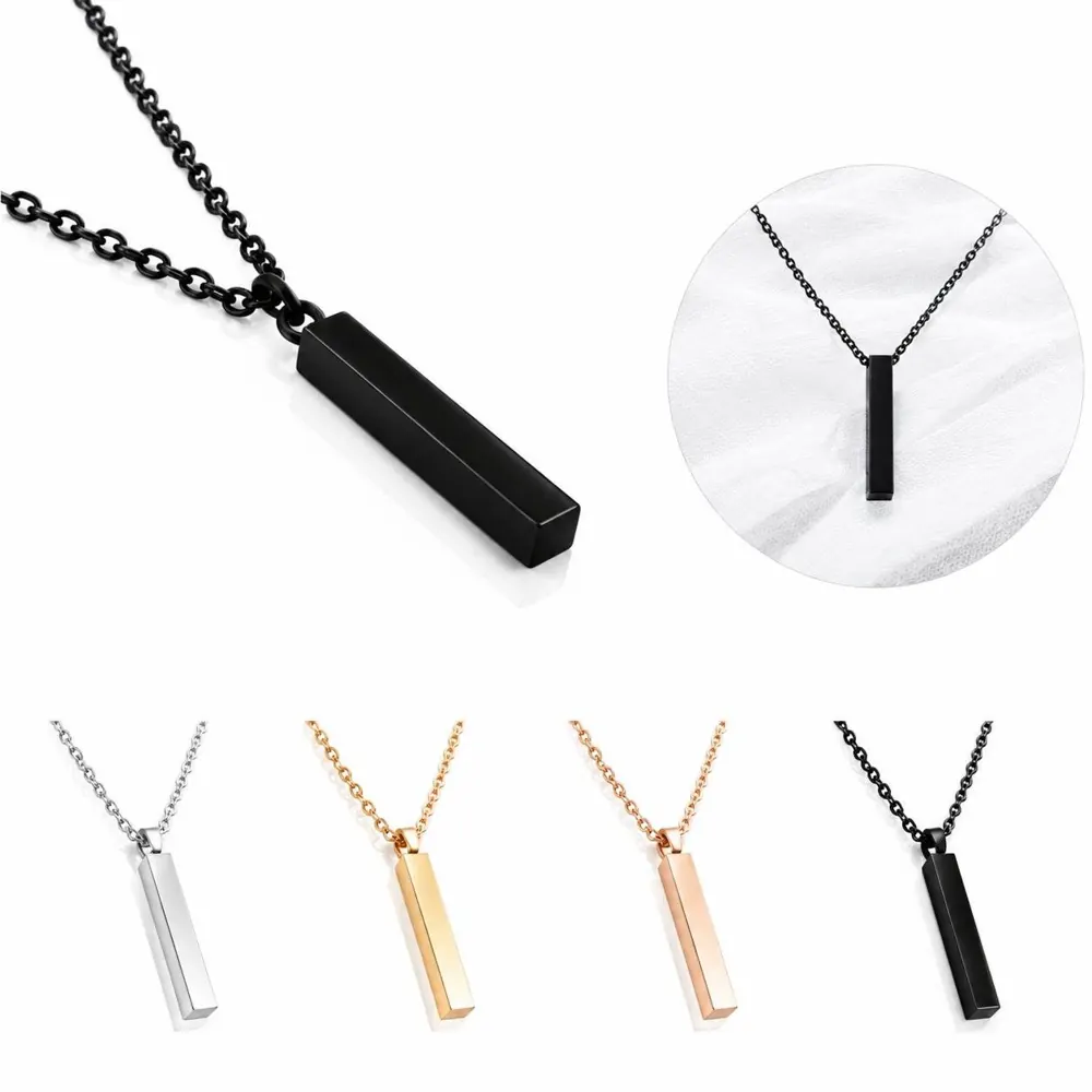Engraved Stainless Steel Couple Necklace Set for Two 2