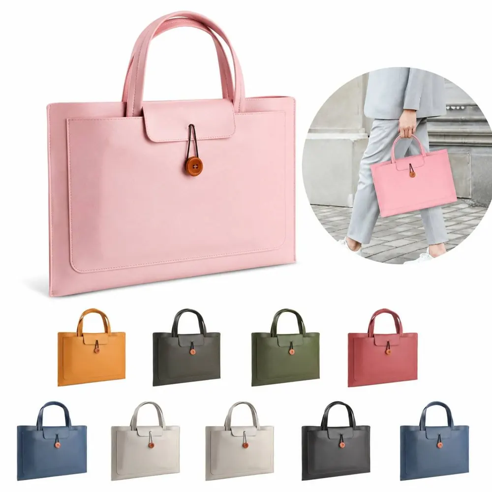 PU Leather Laptop Briefcase 15.6-16 Inch with Padded 2