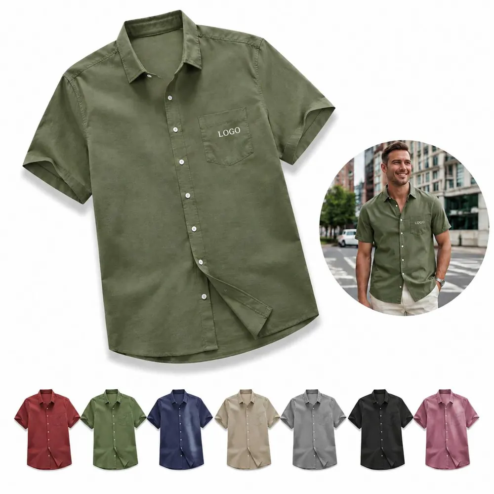 Classic Short-Sleeve Polyester Polo Shirt with Button
