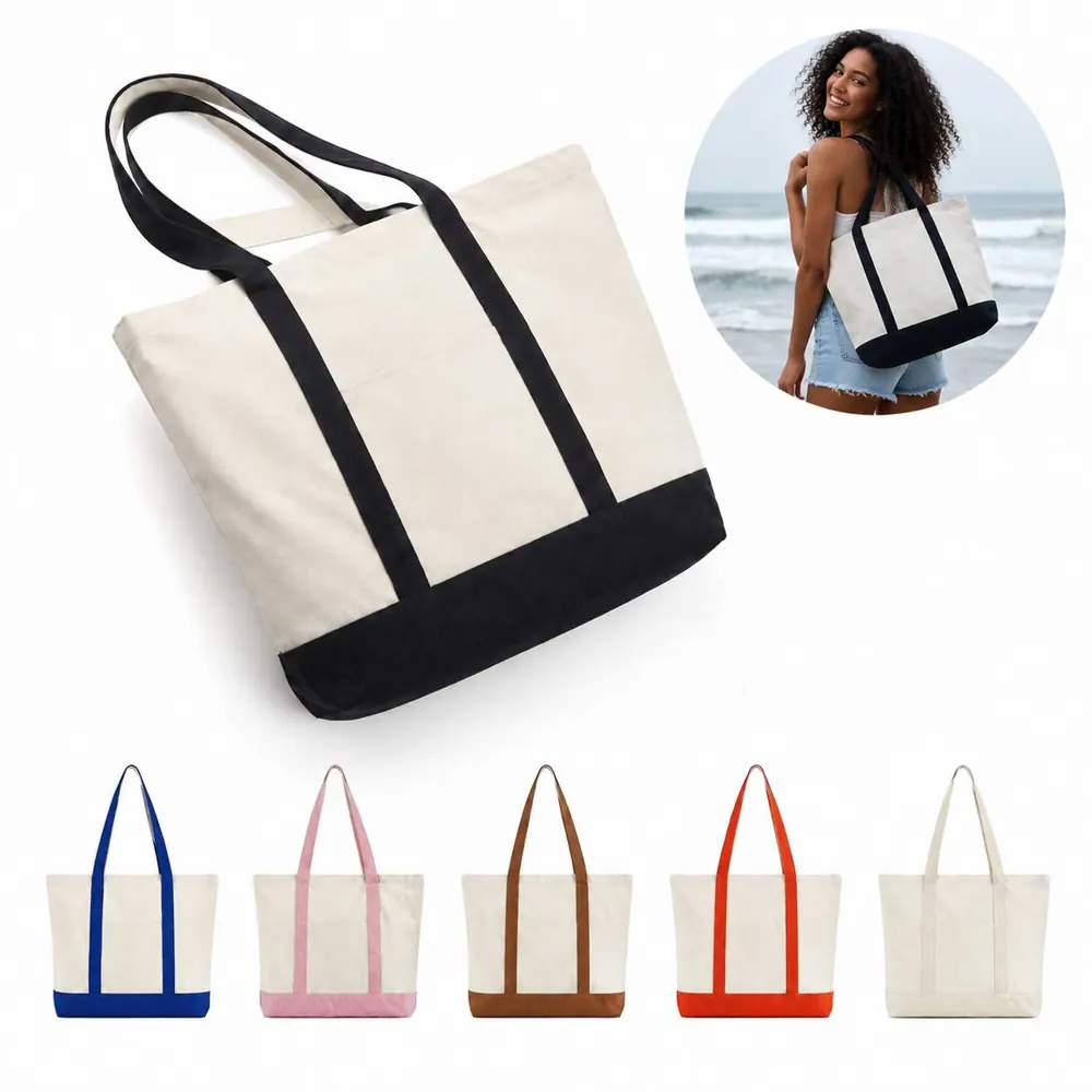 Heavyweight Canvas Tote Bag, Water-Resistant Large Beach 2
