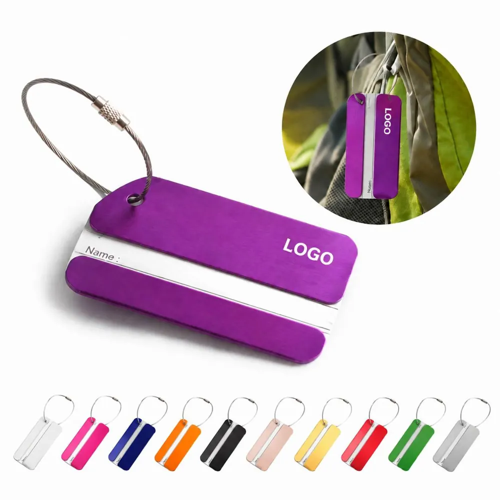 Stainless Steel Wire Ring Luggage Tag with ID Window
