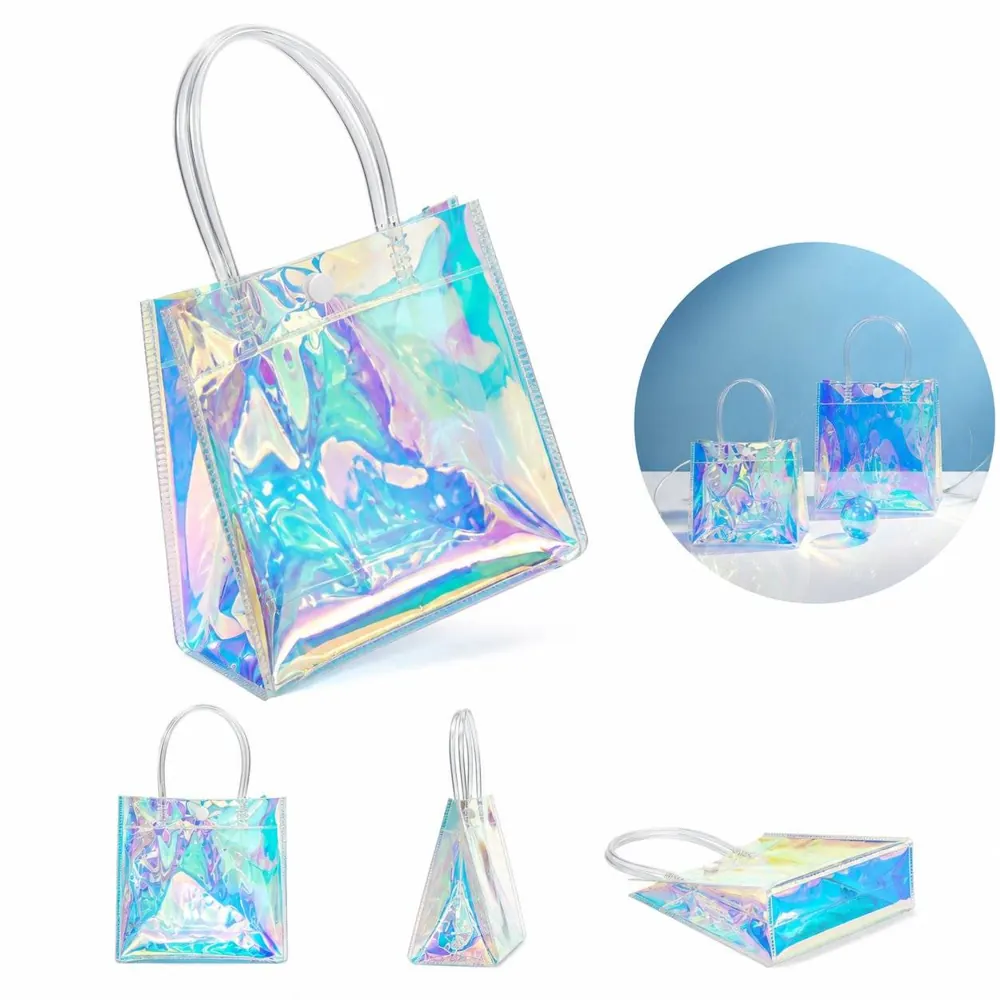Iridescent PVC Transparent Laser Waterproof Tote Bag 2
