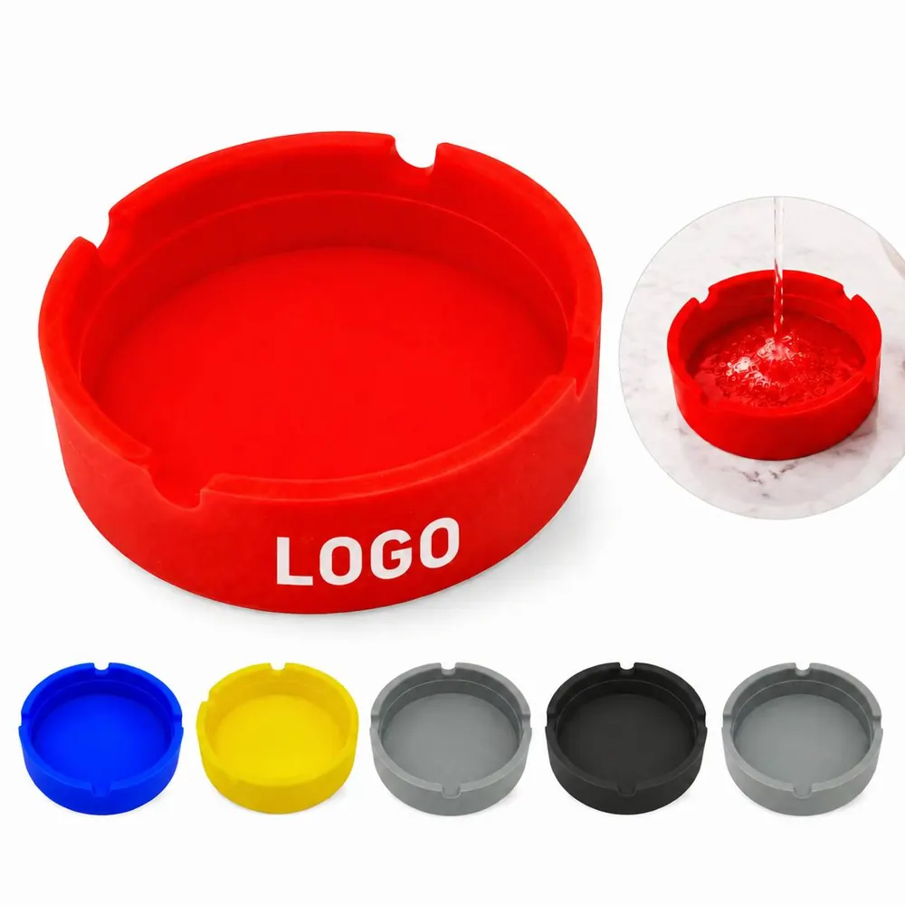 Heat-Resistant Silicone Ashtray Portable Round Travel