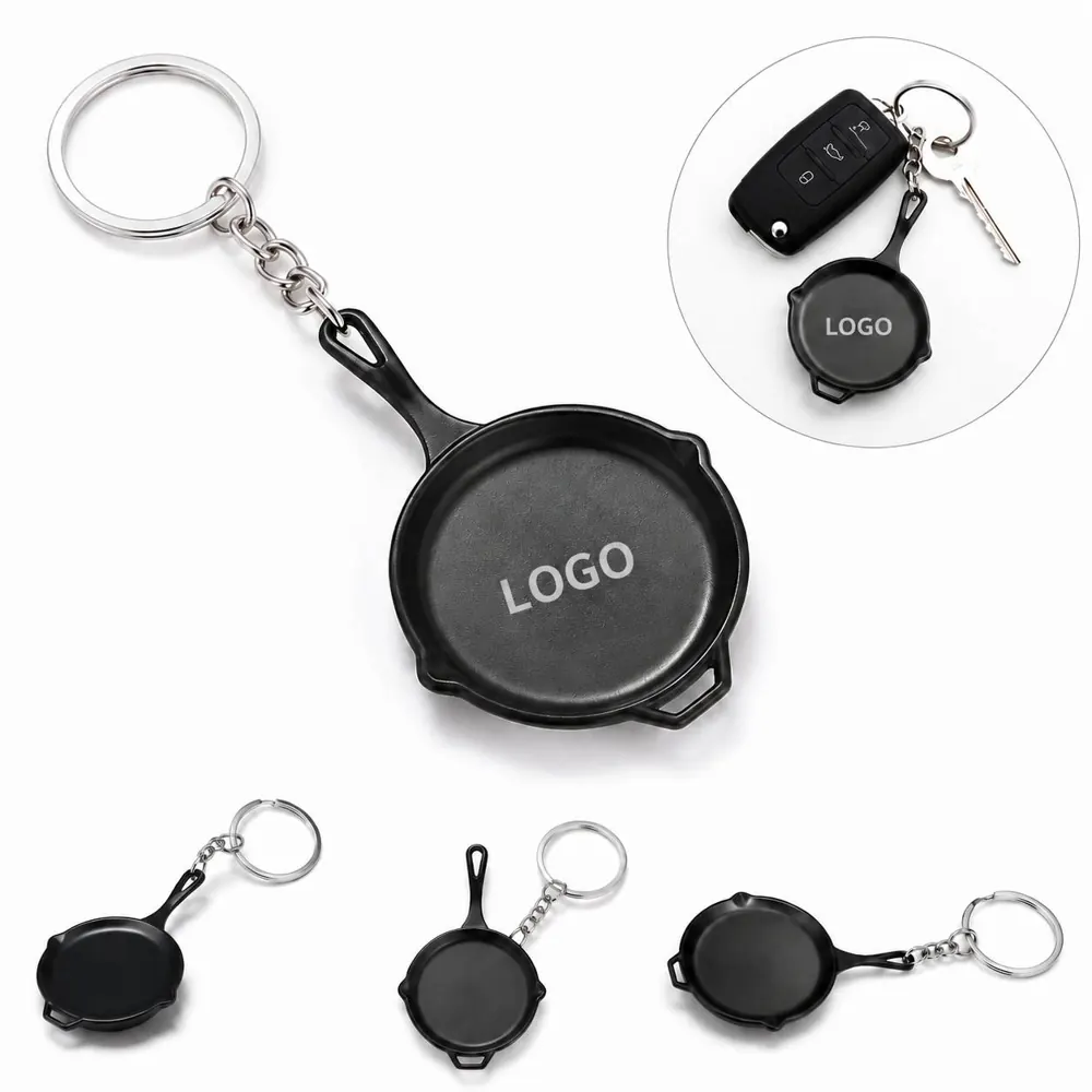 Customizable Flat Metal Keychain with Split Ring