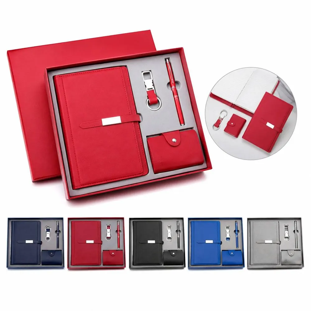 4-in-1 Notebook Pen Set with Card Holder and Keychain 2