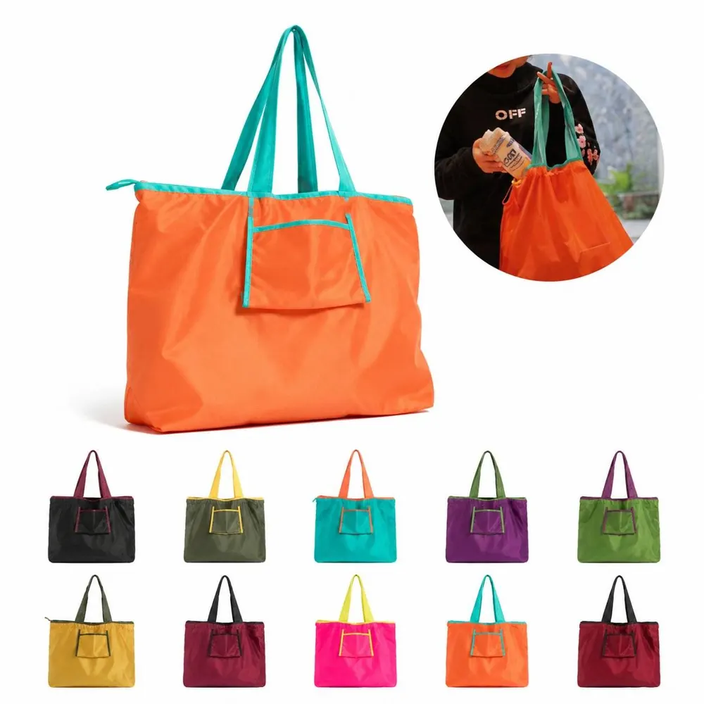 Foldable Reusable Grocery Tote Bag with Handle 2