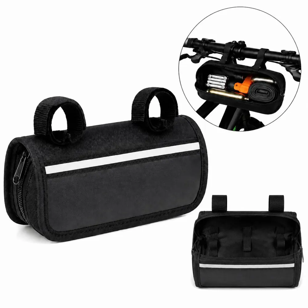 Waterproof Reflective Bike Top Tube Cylinder Storage Pouch 2