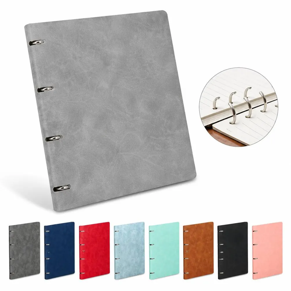 Waterproof PU Leather Loose-Leaf Notebook, Refillable 2