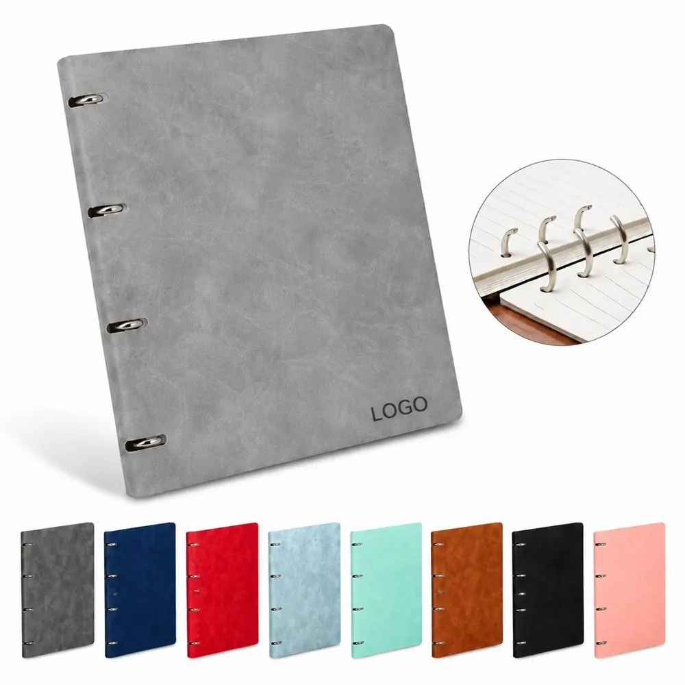 Waterproof PU Leather Loose-Leaf Notebook, Refillable