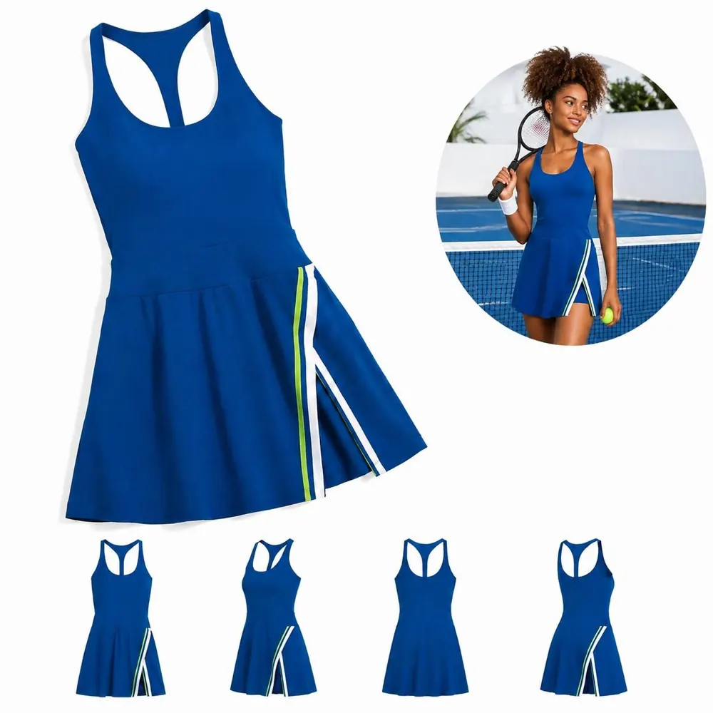 Women's Quick-Dry Tennis Dress with Built-in Shorts 2