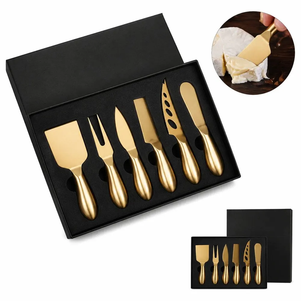 Stainless Steel 6-Piece Cheese Knife Set with Ergonomic 2