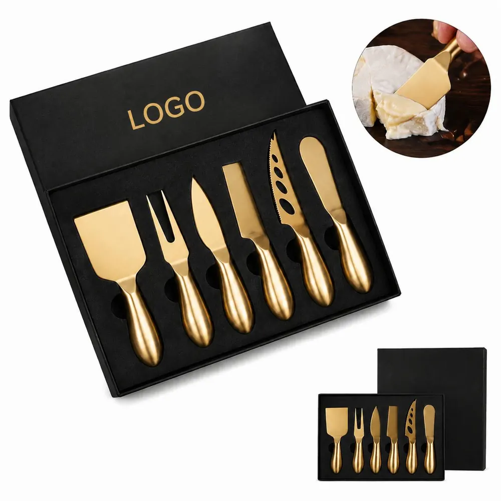 Stainless Steel 6-Piece Cheese Knife Set with Ergonomic