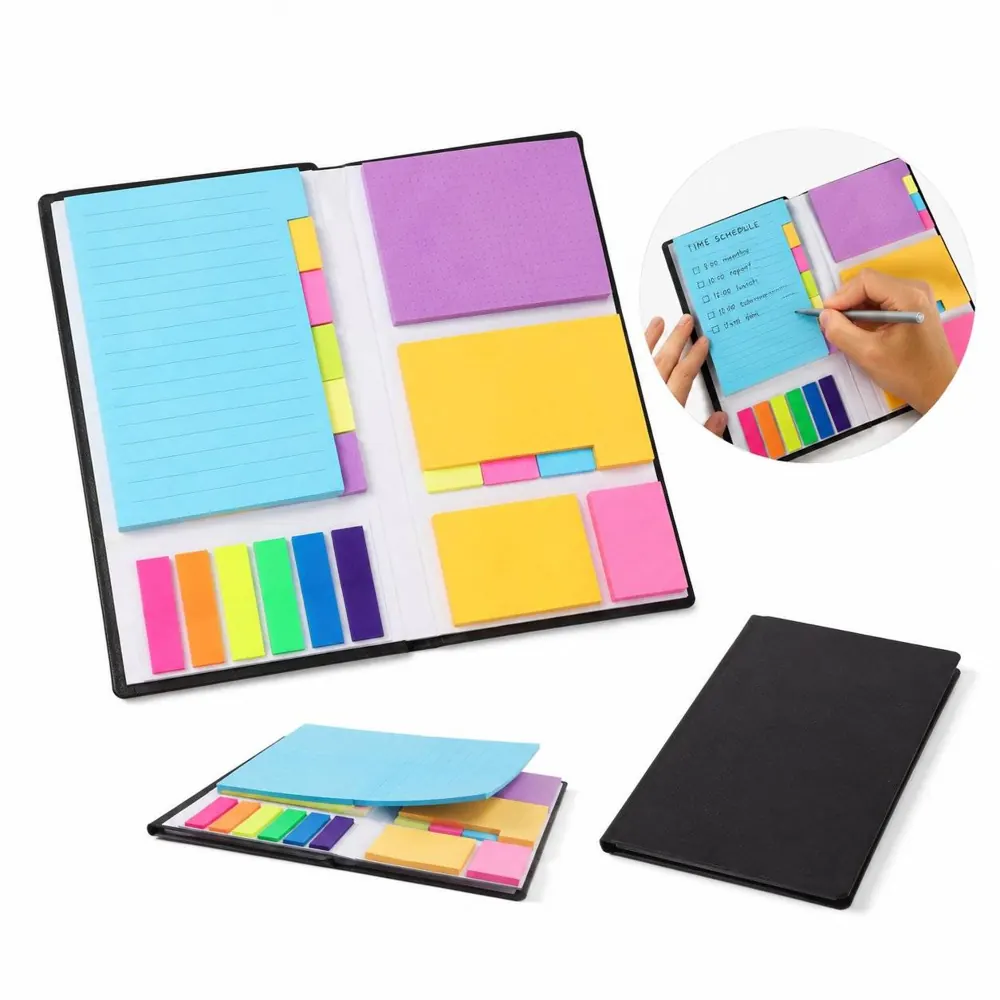 Portable Sticky Notes Set, Multi-Color Assorted Sizes 2