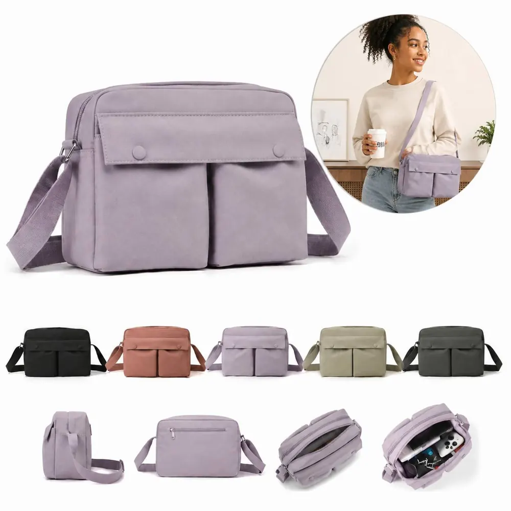 Nylon Large Crossbody Bag with Adjustable Strap 2