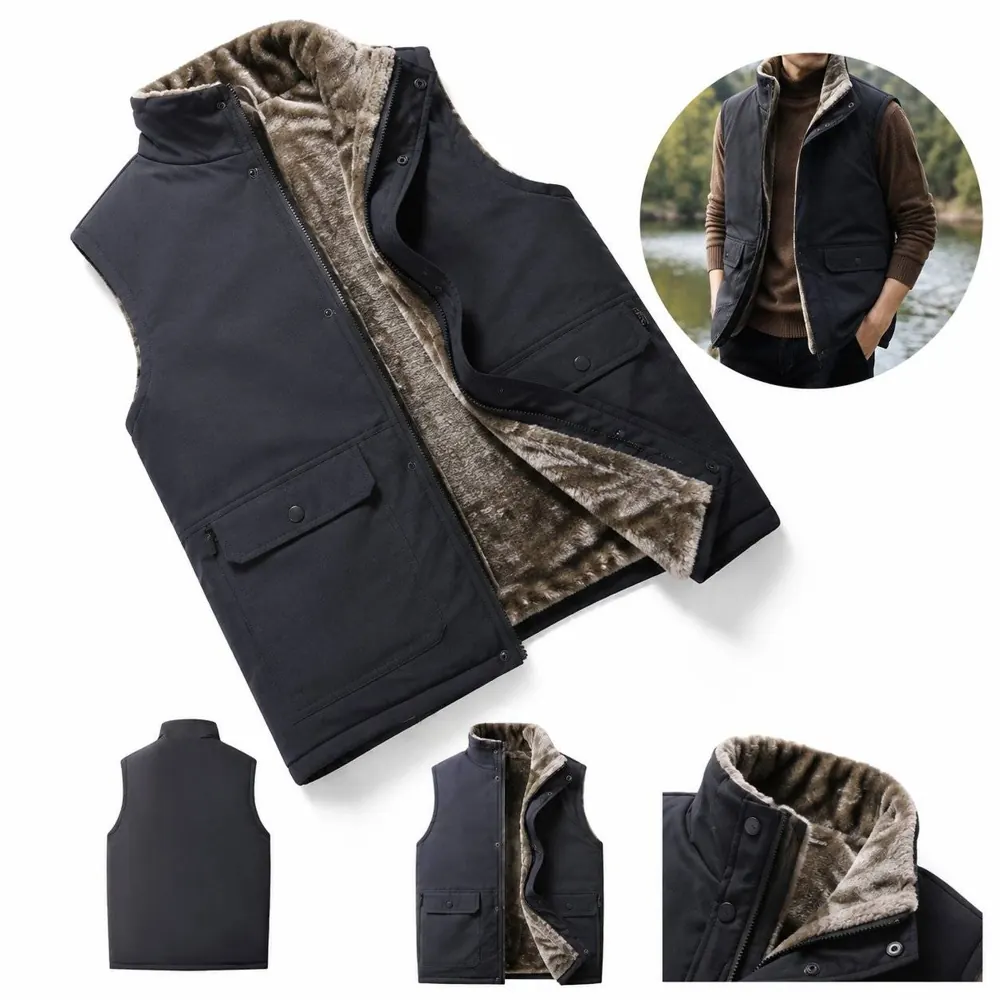 Men's Winter Windproof Waterproof Fleece Vest for Outdoor 2