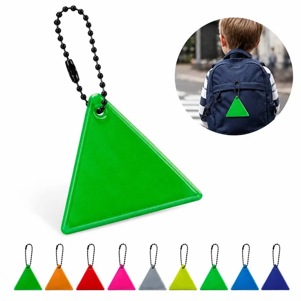 Reflective PVC Keychain Triangular Bag Pendant for Safety 2