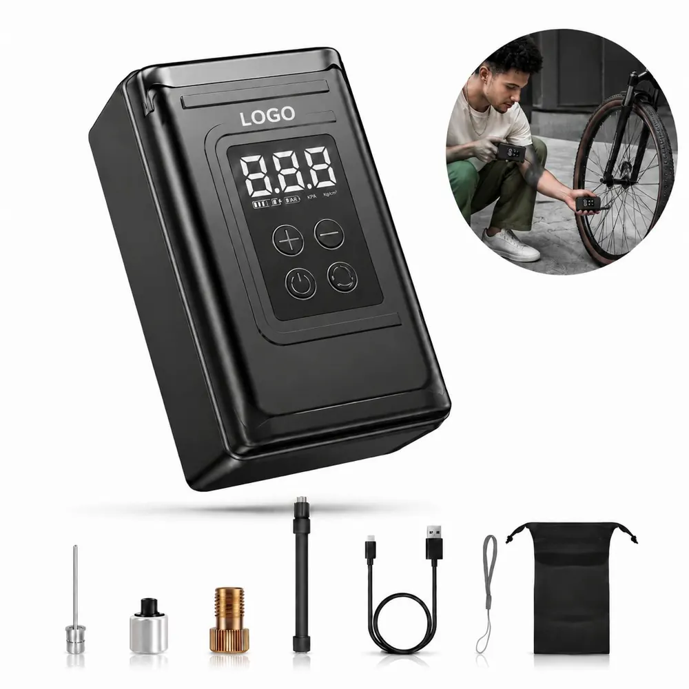 Cordless Electric Bike Pump with Digital Pressure Gauge
