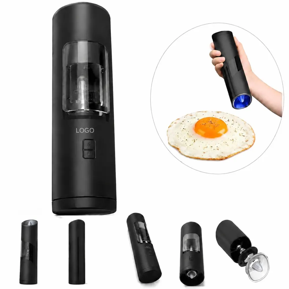 Tilt-Activated Electric Pepper Mill with Adjustable Ceramic