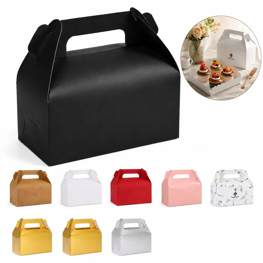 Eco Kraft Paper Cake Box with Secure Lid for Bakery Gift 2