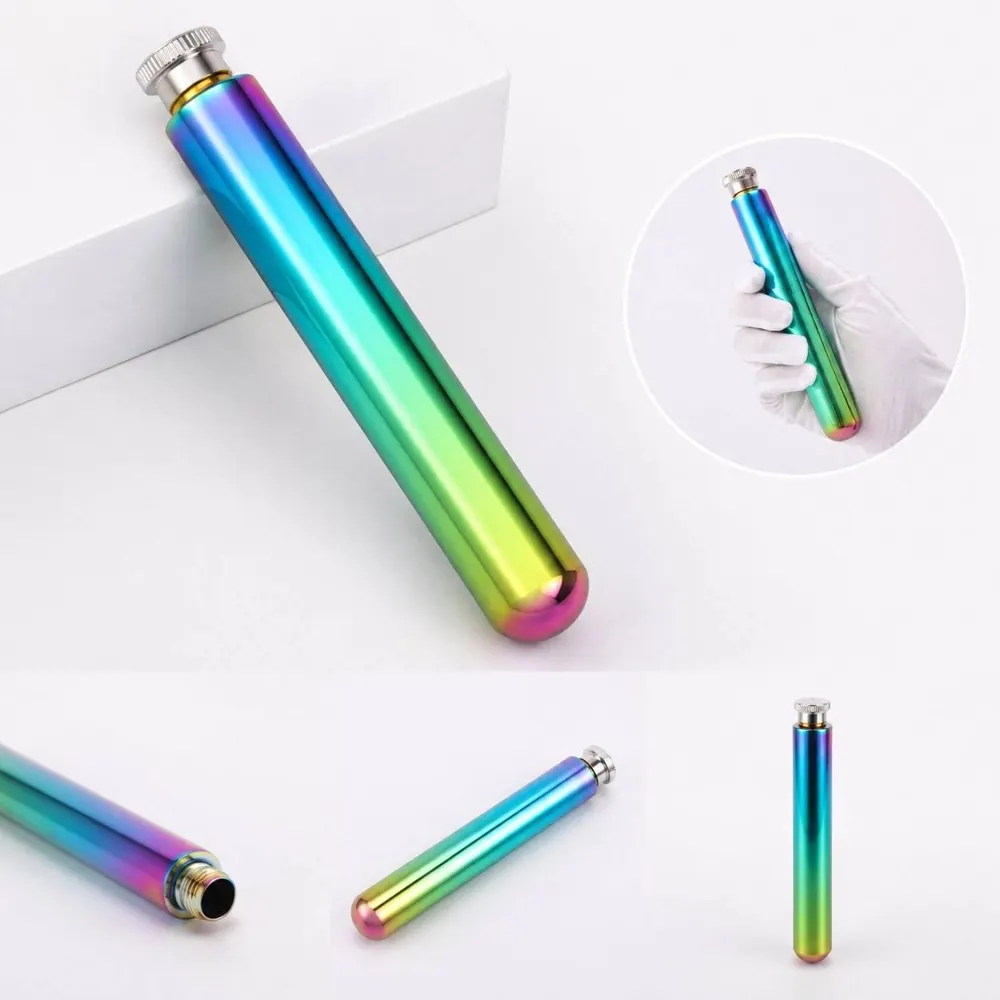 Stainless Steel Mini Hip Flask, Leak-Proof Screw Cap 2
