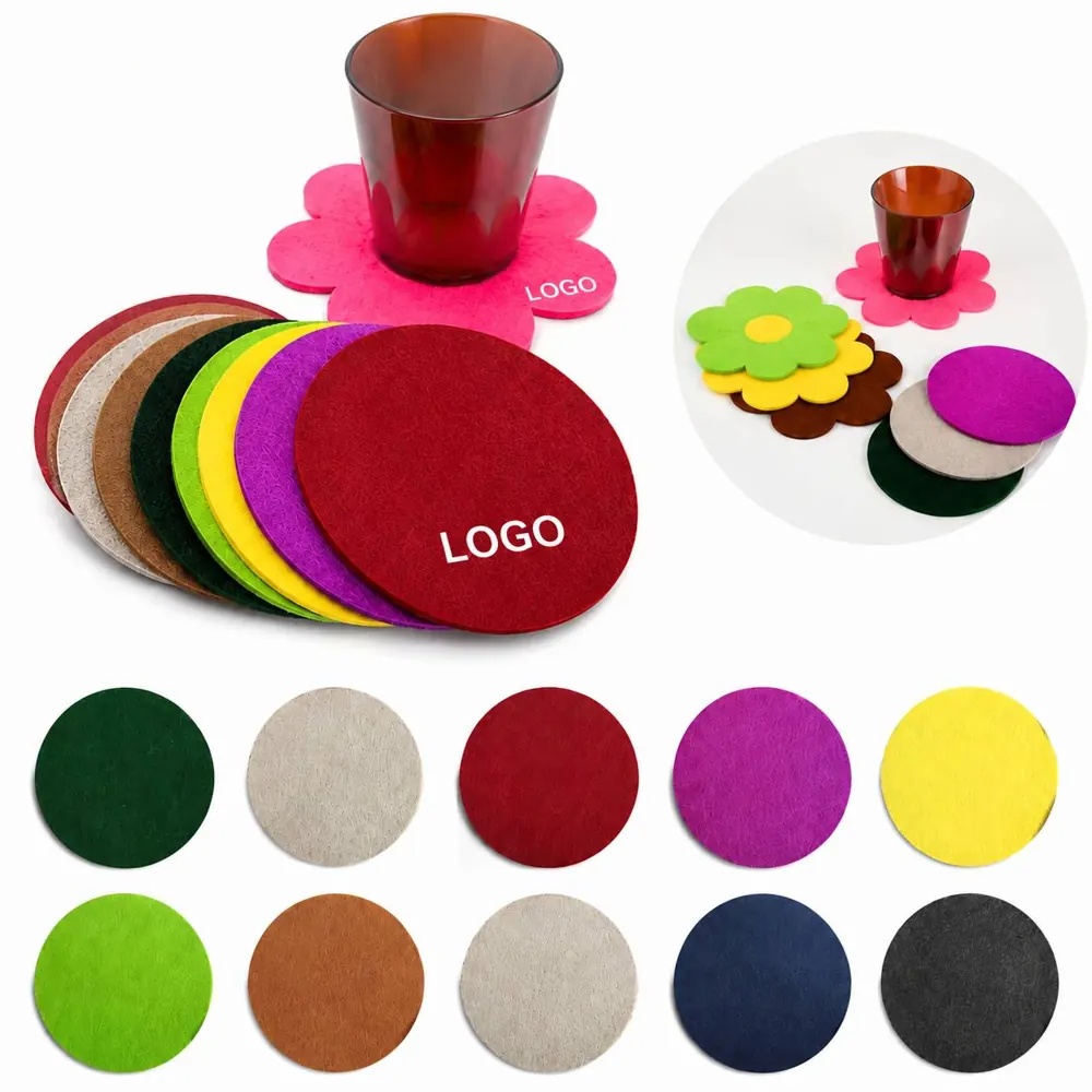 Custom Absorbent Felt Coasters for Heat & Water Ring