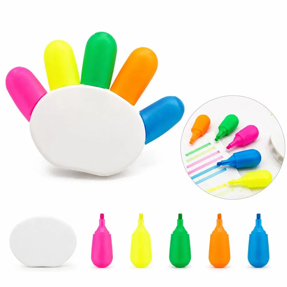 Finger Shape Highlighter Pens, Ergonomic Chisel Tip 2